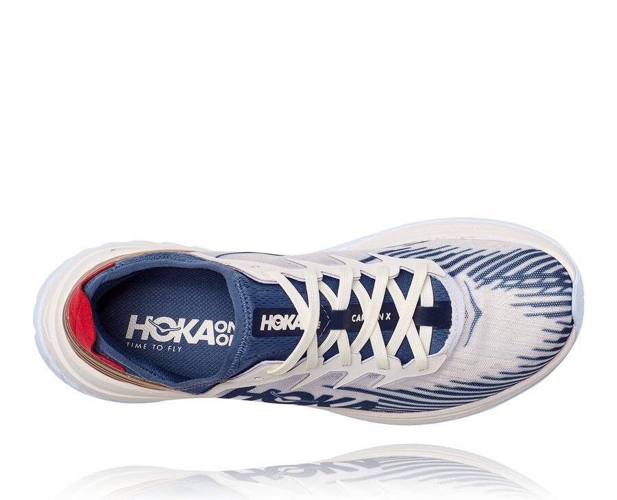 Hoka One One Koşu Ayakkabısı Kadın Beyaz/Mavi - Carbon X-Spe - ZE9156402